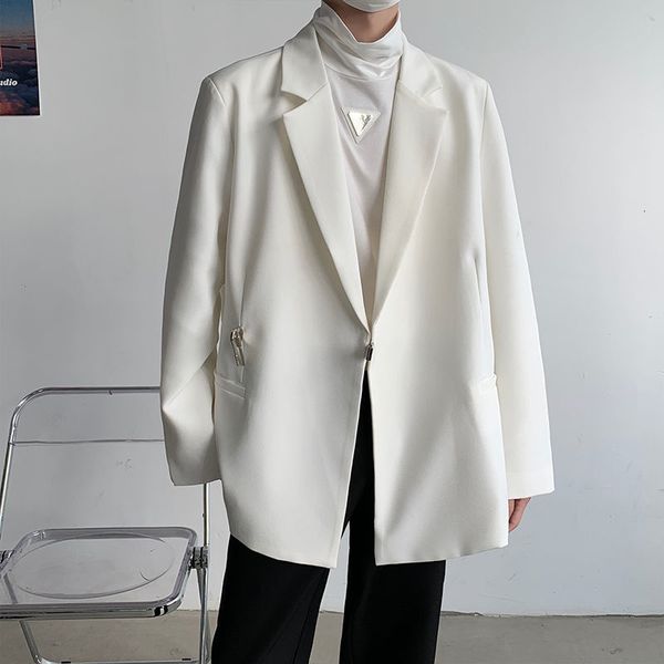 

men's suits blazers autumn black white fashion society s dress jacket korean loose casual suit office formal mxl 230227, White;black
