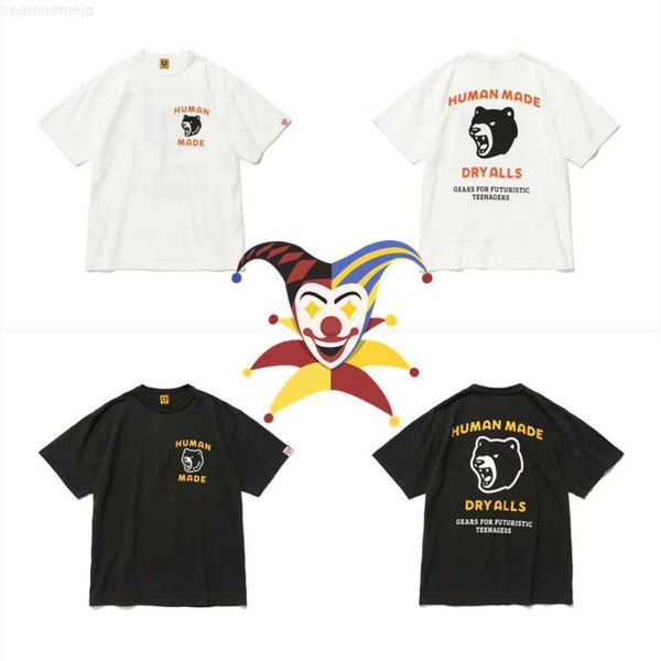 

bear human made t-shirts men women 1 1 short sleeve t shirt tees 0227, White;black