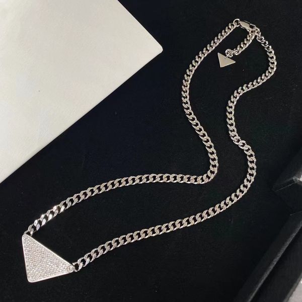 

diamond chain custom women men designer necklaces silver gold triangle pendant design fashion jewlery good quality lovers are in love gold n