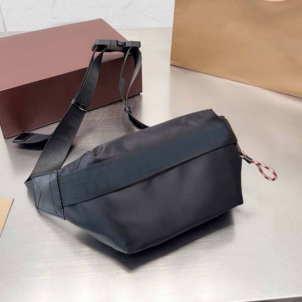 

designer chest bag letter print stripe fanny pack nylon coin wallet zipper pocket adjustable strap