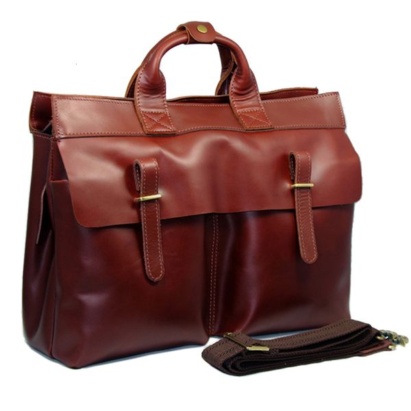 

briefcases luxury italian genuine leather men's briefcase business bag lapbriefcase men shoulder messenger tote handbag 230227