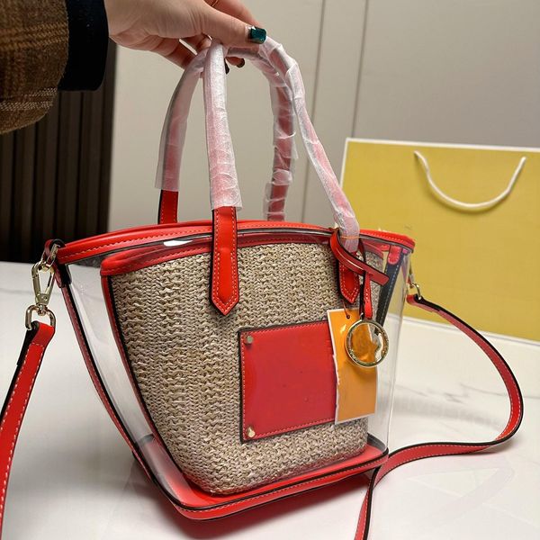 

straw bag for men women designer bagsluxury beach vacation women one-shoulder messenger bags with logo fashionable