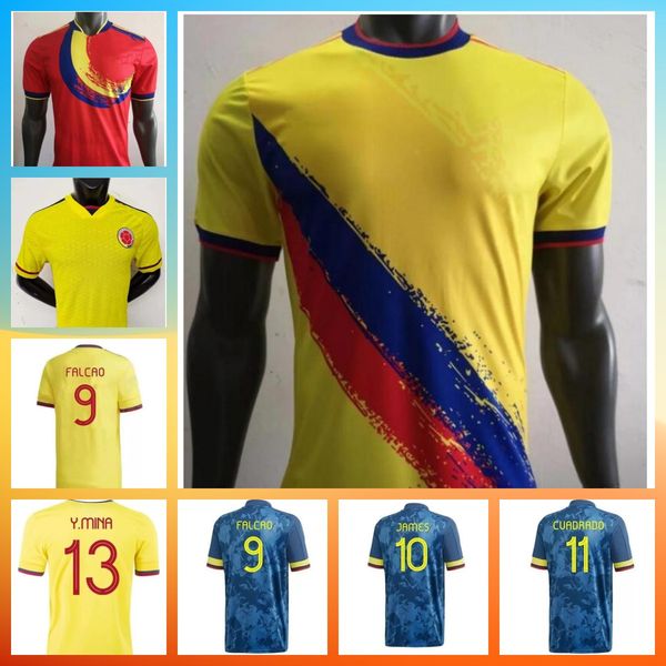 

player version 2022 columbia soccer jerseys 22 23 james falcao cuadrad football shirt rodriguez camiseta maillot de foot cuadrado men camise, Black;yellow
