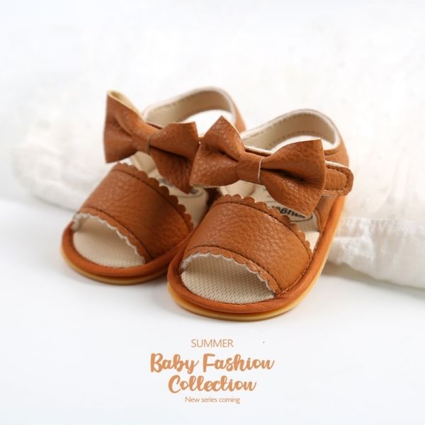 

first walkers summer baby girls cute bowknot shoes born girl breathable pu first walkers infant toddler sandals anti-slip 230227