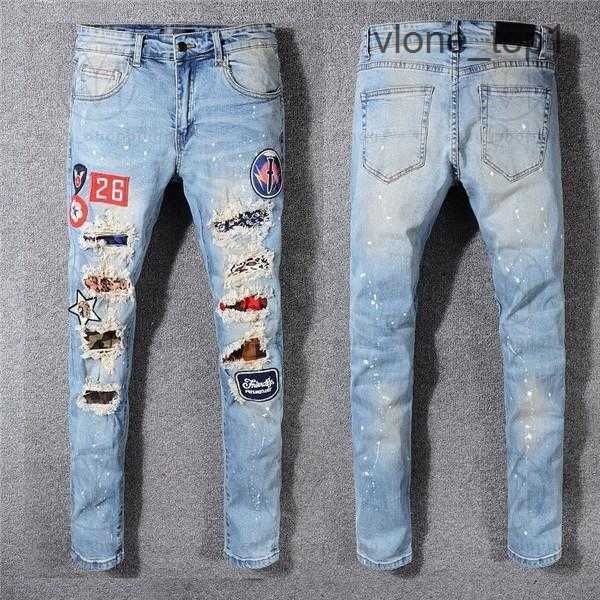 

distressed denim army jeans amirly ripped biker slim straight mens for men s print womens designers fashion mans skinny pants 7 3fgl, Blue