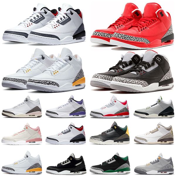 

jumpman 3 basketball shoes 3s muslin pine green desert elephant dark iris racer blue neapolitan unc cardinal red black white cement remagine