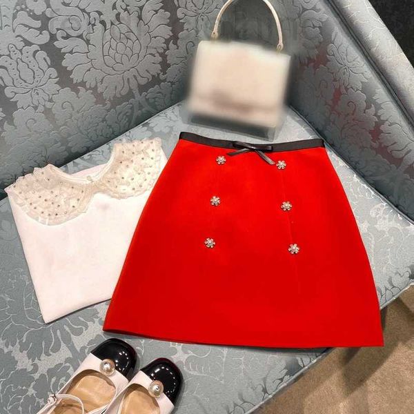 

skirts designer shenzhen nanyou high-end early spring textured lady double-row diamond buckle leather bow a-line skirt z52w 2k6j, Black