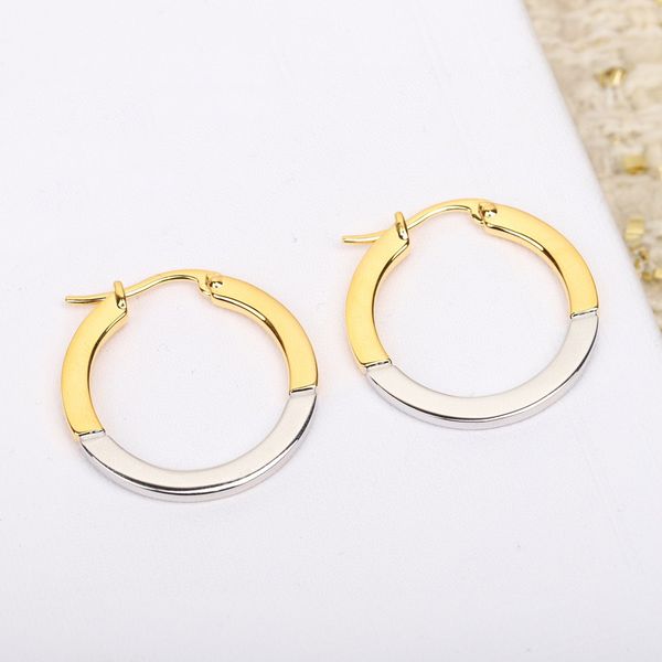 

2023 luxury quality charm dangle round shape drop earring dangle with two colors plated have stamp ps3082, Silver