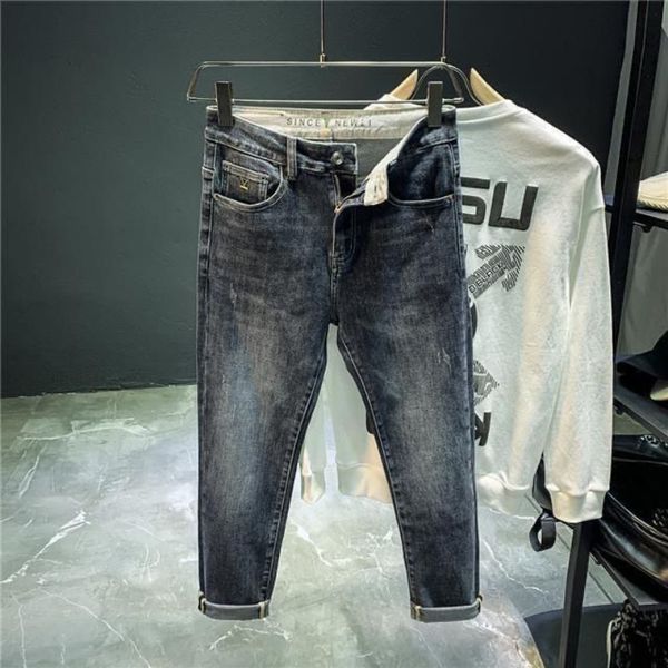 

men's jeans spring autumn korean clothes slim retro harajuku fashion casual designer denim 90s streetwear boyfriend blue pants 230227