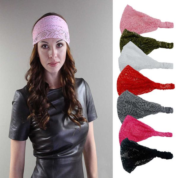 

new lace headband women's hollow elastic headband, Silver