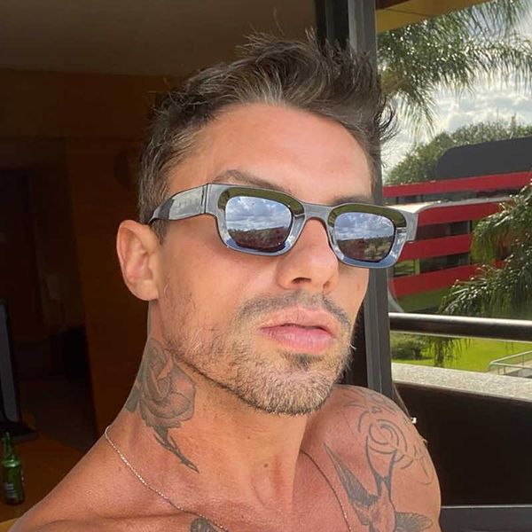 

selling concave square sunglasses new style punk hip-hop sunglasses leisure sunglasses, White;black