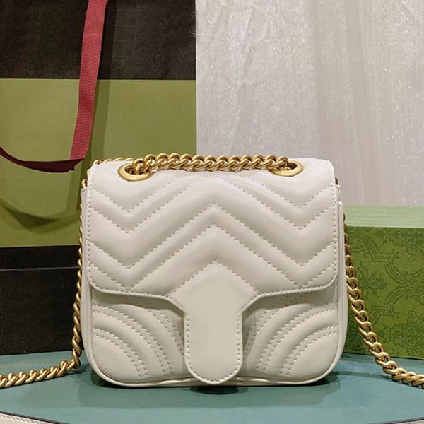 

tier quality chain messenger bag marmont shoulder handbag women handbag genuine leather crossbody bags handle fashion letter magnetic buckle