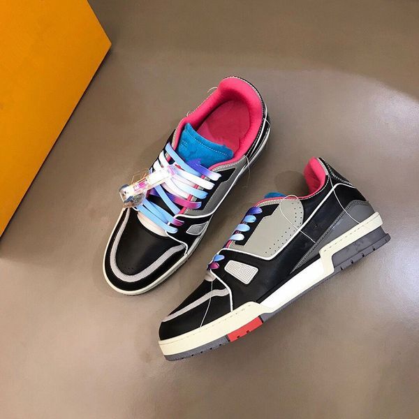 

designer trainer sneakers vintage casual shoes mens shoes virgils alligator-embossed black grey brown white green calf leather french ablohs