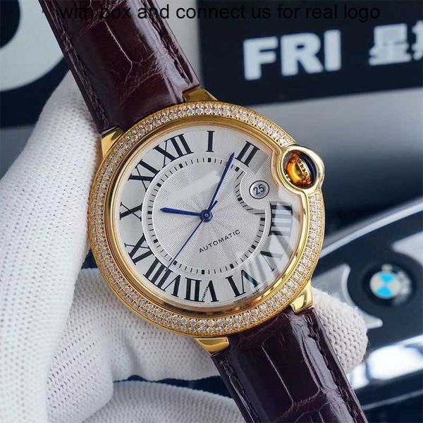 

women watches red diamond cartiars same women net fashion the watch full ballon de men's and women's automatic mechanical versatil, Slivery;golden