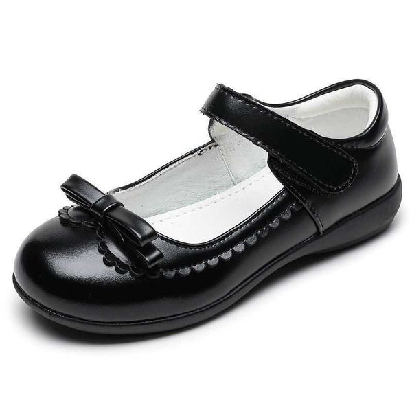 

girls' princess leather shoes middle school chil1en's school students' black small leather shoes spring and autumn bean shoes