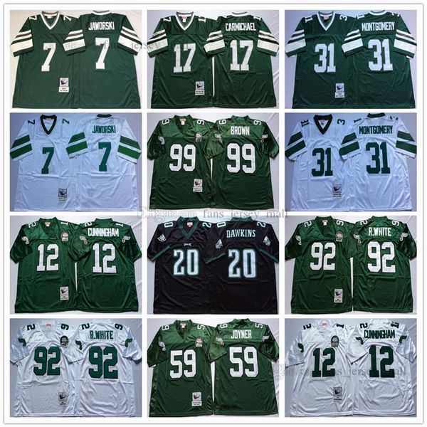 

ncaa man vintage football 17 harold carmichael jerseys 7 ron jaworski 12 randall cunningham 20 brian dawkin 31 wilbert montgomery 322l, Black;red