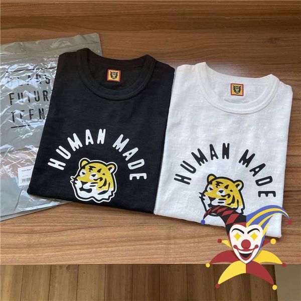 

tiger head print human made t-shirt men women harajuku tee 0227, White;black