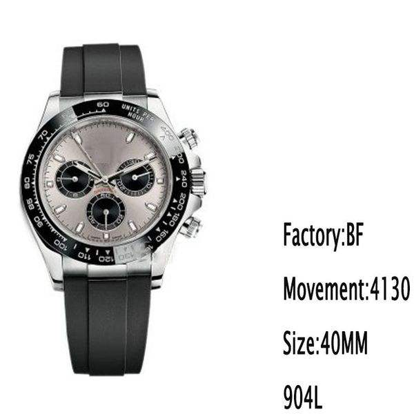

2022 bt factory produces mens watch ultra-thin 4130 movement 12.2mm 72-hour power storage rubber strap sapphire glass 100m waterproof, Slivery;brown