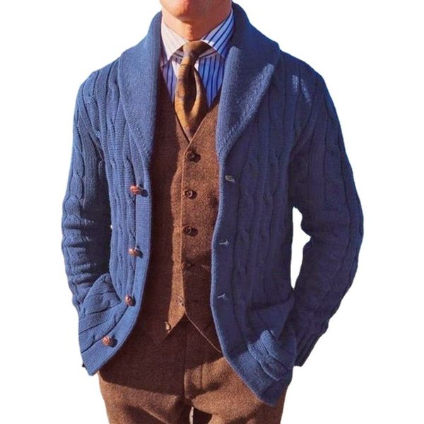 

men's sweaters y2k spring autumn casual fashion slim longsleeved knitted coat lapel cardigan jacket sweater blue microprojectile 230227, White;black