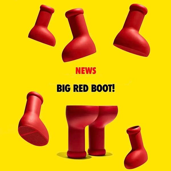 

designer mschf big red boots astro boy boot cartoon boots into real life fashion men women shoes rainboots rubber knee boots round toe cute