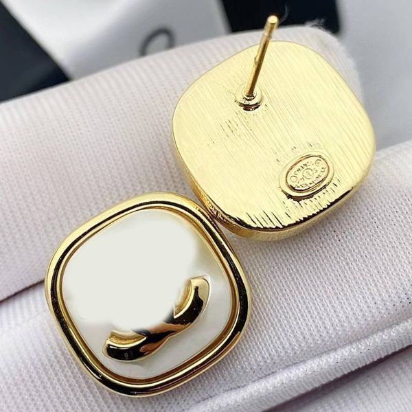 

18 style designer earrings ear stud brand designers 18k gold plated geometry double letters earring classical women wedding party jewerlry 2, Golden;silver