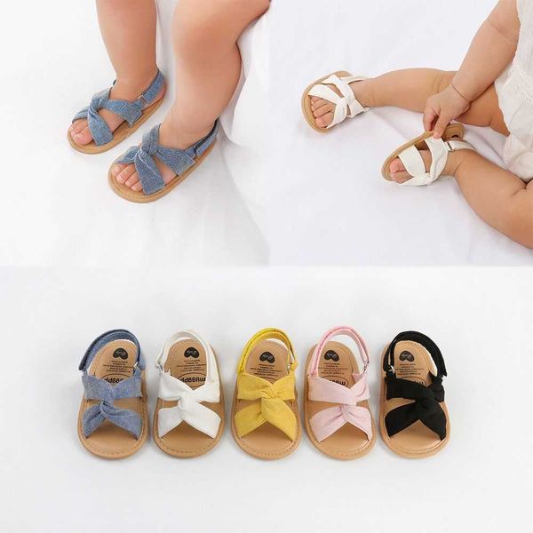 

sandals 2022 new newborn infant baby girl summer kids shoes soft sole crib prewalker toddler antislip solid ruffled first walkers 018m z0225, Black;red