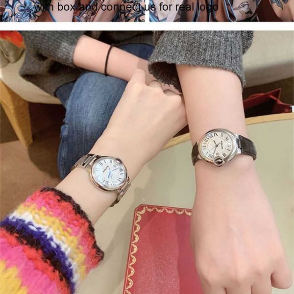

women watches quartz cartiars belt women men's fashion balloon watch ballon steel de fasina light luxury women's expression couple, Slivery;golden