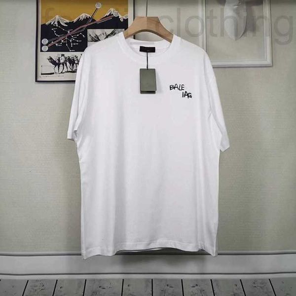 

men's t-shirts designer high edition short sleeve and women's same ins graffiti initials before after print loose versatile t-shir, White;black