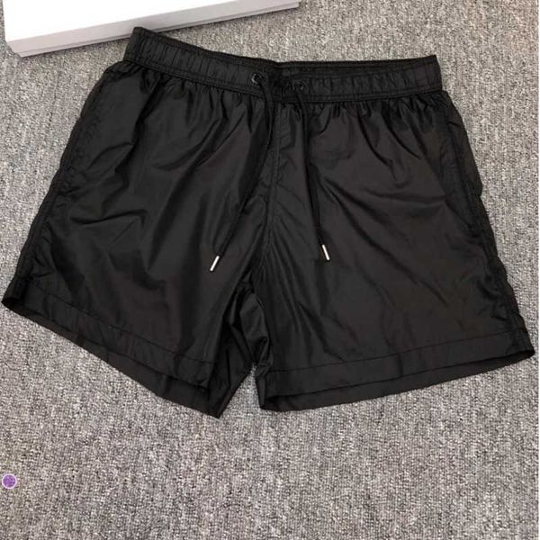

summer men nylon swim shorts designer pants gentleman side pockets swimear boy zipper closure drawcord short pants, White;black