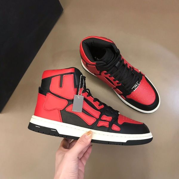

2023 design casual shoes designer skel high bones leather sneakers shoes skeleton men women skateboard walking luxury designer sports