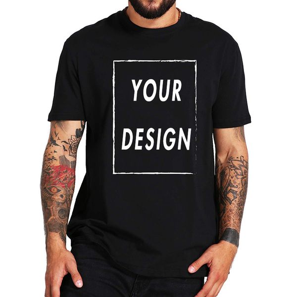 

men's t-shirts eu size 100% cotton custom t shirt make your design text men women print original gifts tshirt 230227, White;black