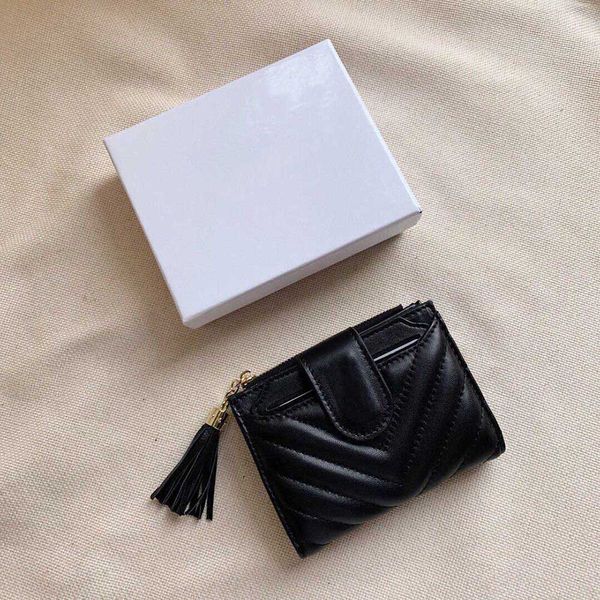 

2023 designer wallet card and coin famous wallet leather wallet card clip coin wallet gift box, Red;black