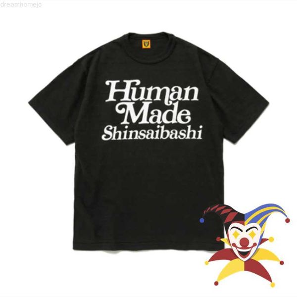 

2023ss human made t-shirt men women t shirt letter print human made tees 0227, White;black