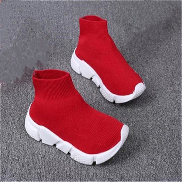 

outdoor childrens shoes fashion toddler baby sneakers boots kids running shoe boy girls knitted athletic socks shoes, Black;red