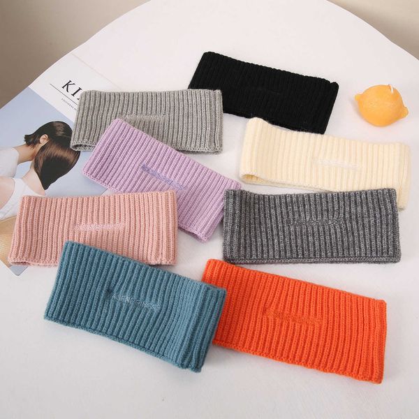 

2021 new wool hair band wash face wash gargle embroidery letter wide fashion knitting headband sports headband girls, Silver