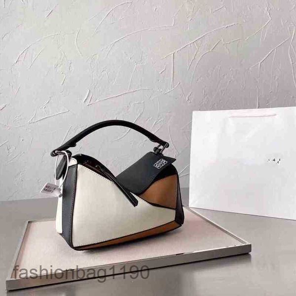 

bag loews handbag fashion leather bags cow geometric summer woman color two-layer designer spring portable one leather shoulder cross puzzle