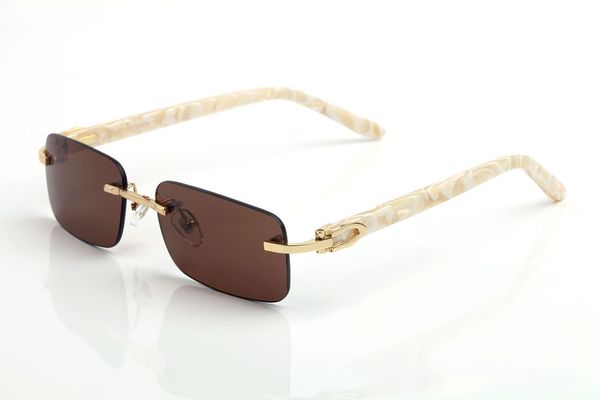 

fashion mens designer glasses sunglasses for women vintage buffalo horn glasses gold silver peach heart frame man rimless sunglasses with bo, White;black