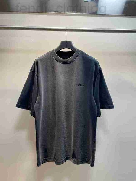 

men's t-shirts designer paris spring and summer new style short sleeve front back letters reworked embroidery casual old t-shirt loose, White;black