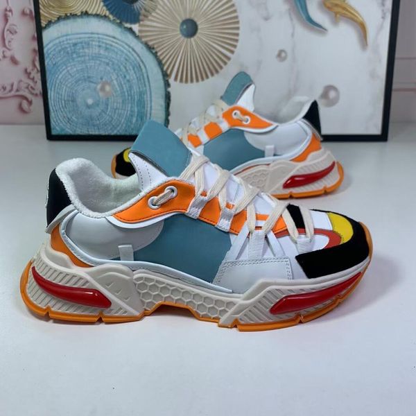 

fashion designers casual shoe autumn womens mens sneakers multicolored splicing leather women men black socks lace-up shoes patchwork boots