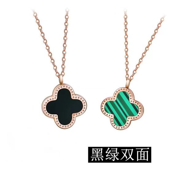 

famous designers design fashion jewelry stainless steel clover necklace women's simple fashion jewelry clover clavicle chain wholesale, Silver
