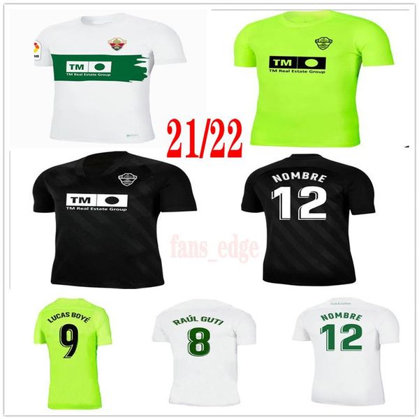 

2021 2022 cf elche soccer jerseys benedetto raul guti lucas boye mascarell pere milla fidel nombre pastore calvo custom 21 22 home263r, Black;yellow