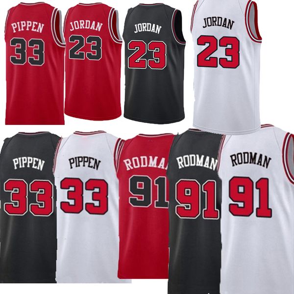 

men basketball jersey scottie 33 pippen 6 alex caruso derrick 1 rose 11 demar derozan 9 vucevic mens 23 michael dennis 91 rodman 2 lonzo bal, Black;red