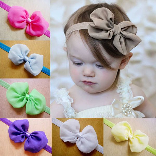

Q16 new children's headband chiffon butterfly hair band children's hair band 12 colors