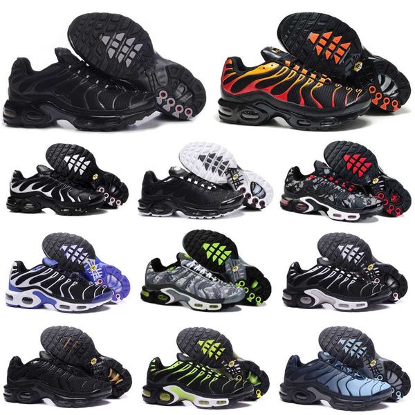 

2023 mens tn running shoes tns og triple black white grey frost pink teal volt blue crinkled metal chaussures requin be true max plus ultra