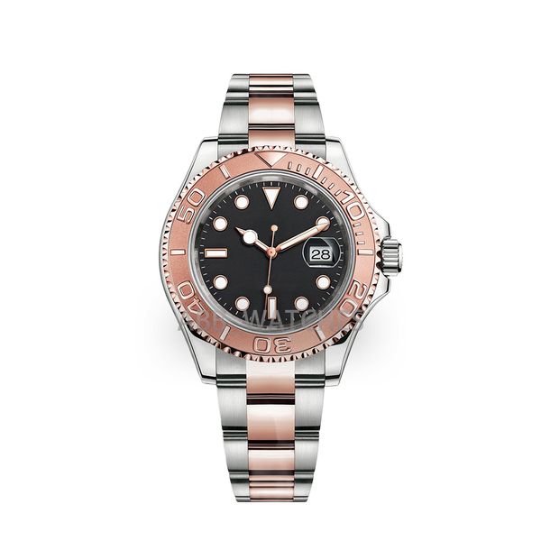 

abb_watches mens watch automatic mechanical watches dial master wristwatch with box waterproof sapphire watches classic model folding stainl, Slivery;brown