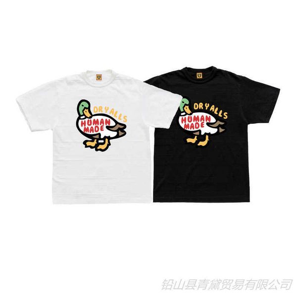 

men's t-shirts human tee made cotton summer 2023 leisure casual made2022 cartoon duck letter print round neck loose women's short, White;black