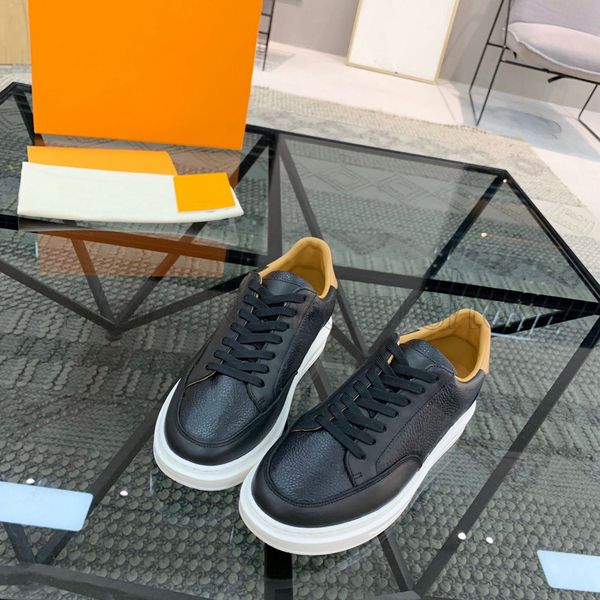 

man casual shoes designer beverly hills women leather trainers rubber platform sneaker men and women trainer 2023, Black