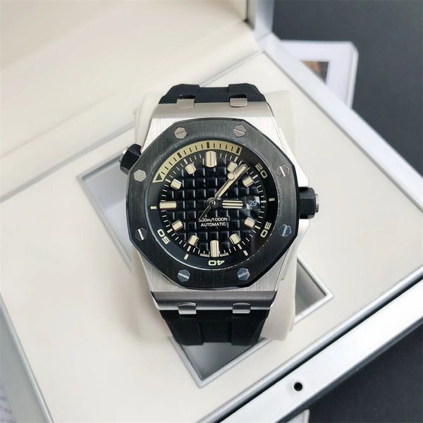 

aaa luxury classic men's watch automatic mechanical movement men's watch rubber strap 42mm, Slivery;golden