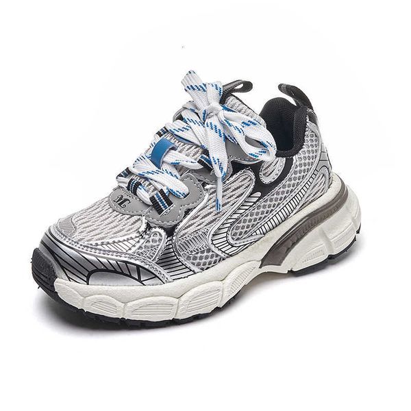 

2023 spring new style chil1en's shoes fashion girls' mesh breathable dad's shoes boys' lightweight anti-slip fashion spo, Black