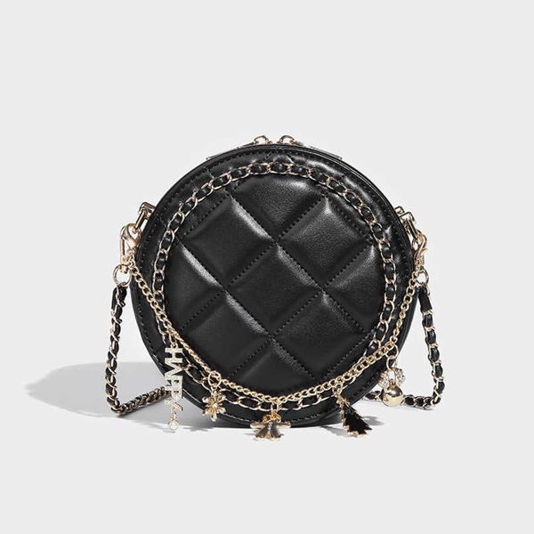 

new 2023 fashion brand bags spring summer round classic rhombus chain versatile red single shoulder messenger bag designer handbags 60% off